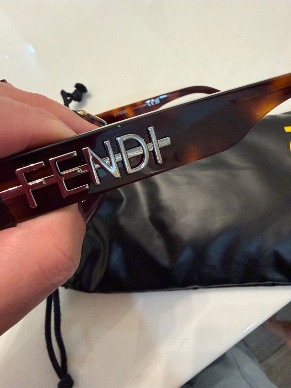 Fendi Tortoiseshell Frame Sunglasses with Dark Brown Lenses - Picture 8 of 9